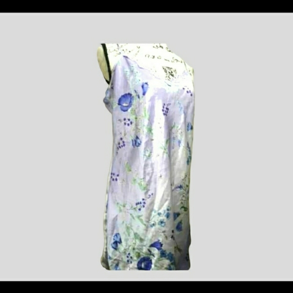 Womens sz Med Lavender blue green Floral print nighty pj gown - Picture 2 of 7
